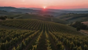 静谧落日葡萄园