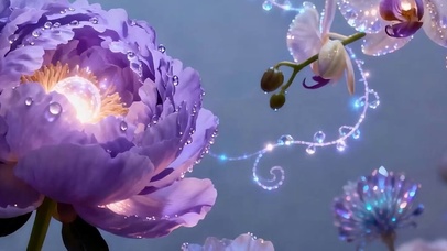 夜景护眼花朵带鱼屏