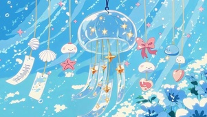 夏日海风里的水母风铃