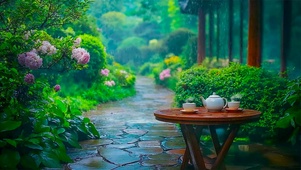 静心赏雨