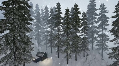 冬天小屋暴风雪