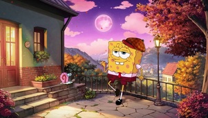 海绵宝宝在后花园