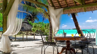 轻柔的海边咖啡馆