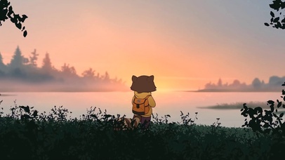 看日落的小浣熊