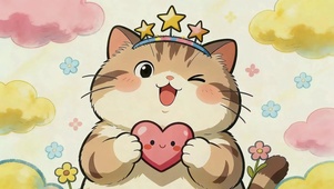 呆萌爱心猫