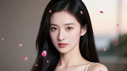 清纯花样年华长发美女