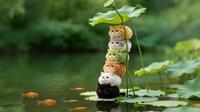 荷间叠叠猫