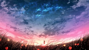 4K唯美温馨夕阳夜空