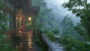 雨天山中小屋