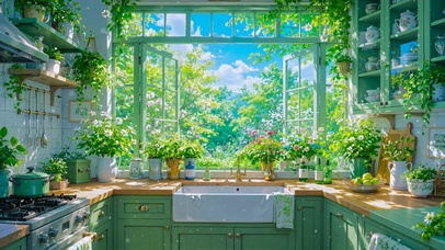 治愈绿植厨房