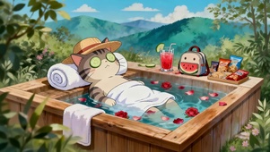 沐浴的猫咪