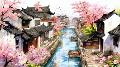 樱染江南水乡
