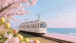 海边鲜花列车