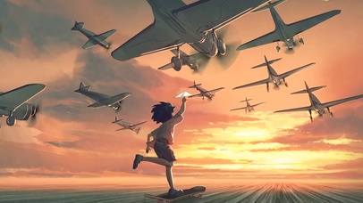 追赶飞机的男孩