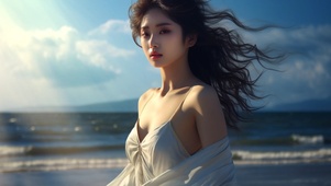 性感白衣美女