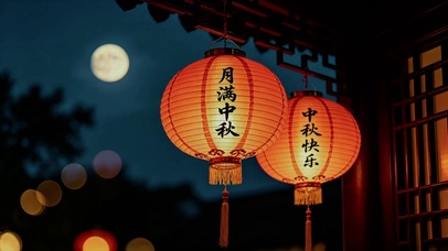 温馨治愈中秋夜景