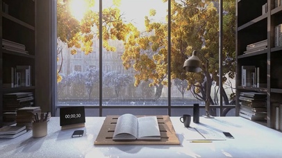 安静图书馆雨声