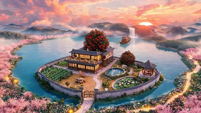 夕阳海岛