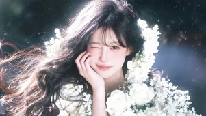 唯美白花少女