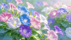 彩色牵牛花