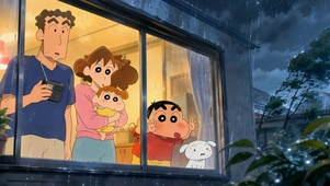 蜡笔小新一家雨夜温馨日常