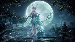 月下森系精灵美少女