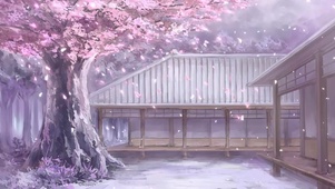 庭院漫天的樱花