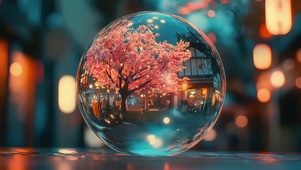 唯美光影城市傍晚水珠