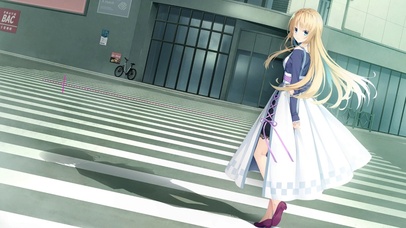 城市街道的少女