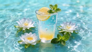 夏日水面气泡水