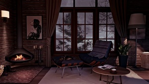 舒适小屋窗夜雨