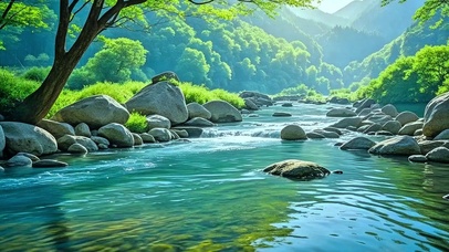 山间小溪4K
