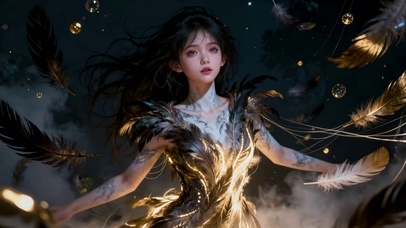 黑羽金芒羽族女神的烬色狂想之舞