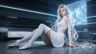 银白蓝瞳未来少女