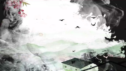 古风中国风水墨风江南水乡飘花