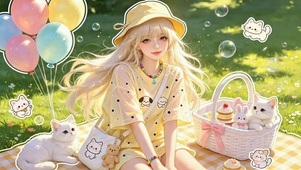 春日野餐可爱美少女