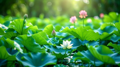 绿色护眼治愈荷花