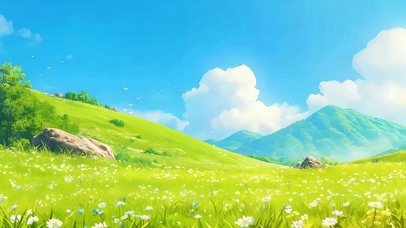 白云花草树木