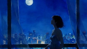 星空下女孩