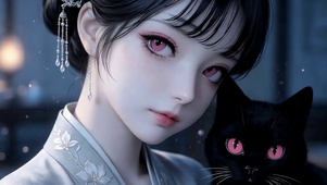 女孩和猫咪