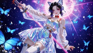 炫彩星空蓝蝶蝴蝶忍