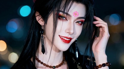 古风花钿红妆美人
