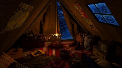 冬季帐篷露营雪天