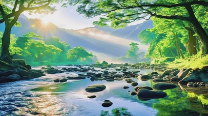 绿色护眼森林一角