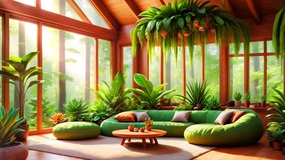 清新护眼绿植房间