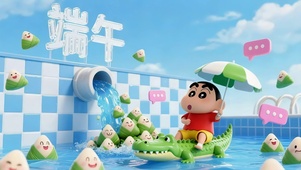 泳池可爱粽子