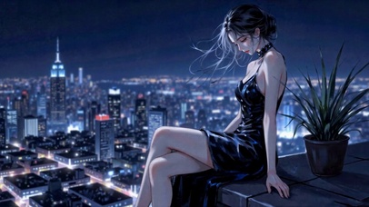 暗夜都市天台高冷女神