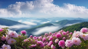 云雾山峰玫瑰