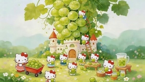 采摘葡萄的猫咪