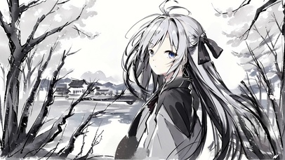 水墨风少女